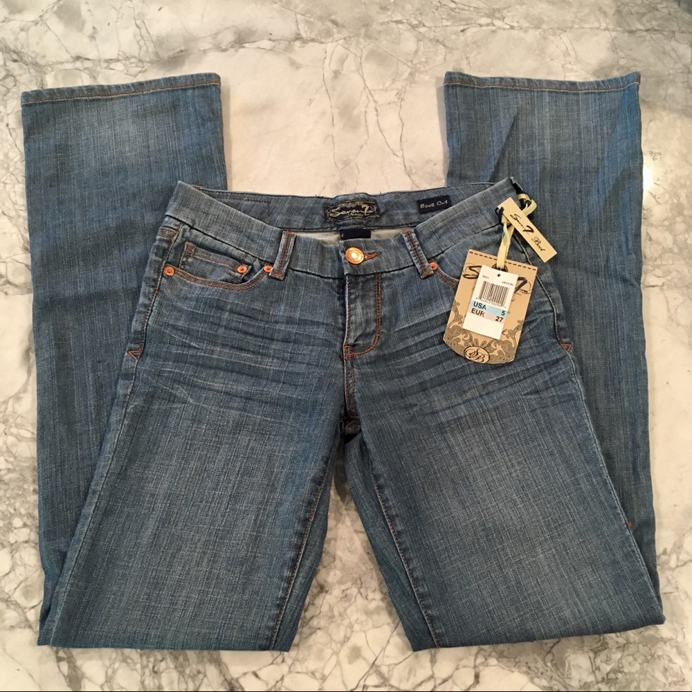 NEW Seven7 Sz 5 bootcut jeans Med wash Euro 27 $95
